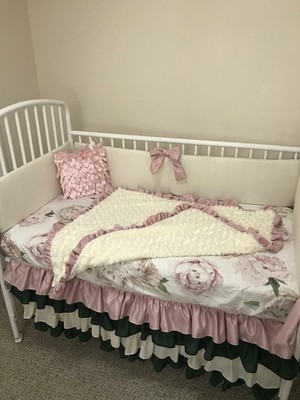 forest green crib sheet